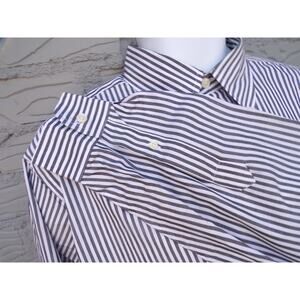 J CREW Men's Button Down Long Sleeve Striped Shirt Chest Pocket Size Med